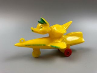 Vintage Rosbro Plastic Easter Duck On Rocket Candy Container
