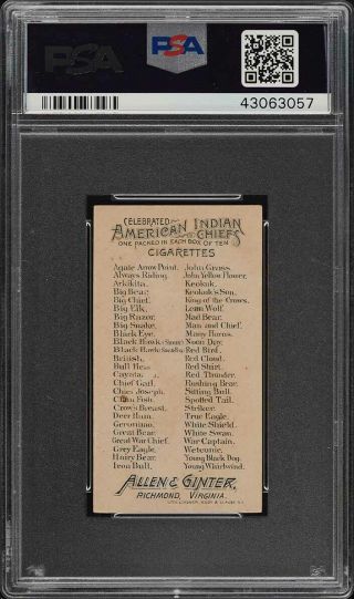 1888 N2 Allen & Ginter American Indian Chiefs Black Eye PSA 7 NRMT (PWCC) 2
