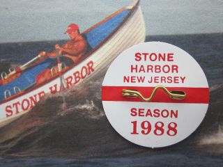 1988 Stone Harbor Jersey Seasonal Beach Badge/tag 32 Years Old