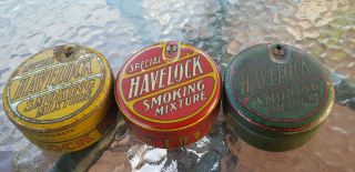 3 Vintage Collectable Tobacco Round Havelock Tin Australia