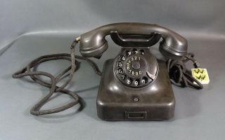 ART DECO GERMAN SIEMENS & HALSKE BAKELITE ROTARY DIAL TELEPHONE DESK TABLE PHONE 2