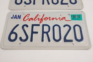California Lipstick License Plate Pair (A5R) 6SFR020 JAN 2012 2