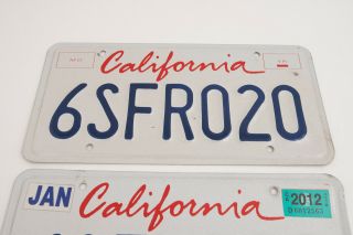 California Lipstick License Plate Pair (A5R) 6SFR020 JAN 2012 3