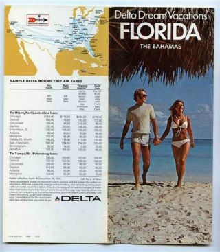 Delta Airlines Dream Vacations Booklet 1970 Florida The Bahamas