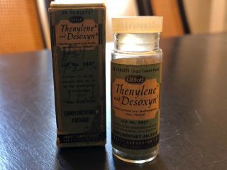 Vintage Abbott Labs Bottle & Box Pharmacy Medicine Drug Store Complimentary