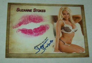 2018 Collectors Expo Bw Model Suzanne Stokes Autographed Kiss Print Card