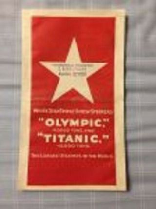 White Star Line Rms Olympic Titanic Brochure 1911 Bierschenk