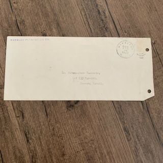 Hawaii Paper Receipt - 1920 Hakalau Plantation Company Postal Envelope