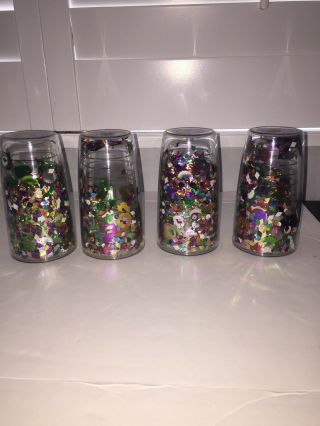 Tervis Tumbler - 16 Oz - Multi - Color Confetti Glitter Sequins 4 Glasses