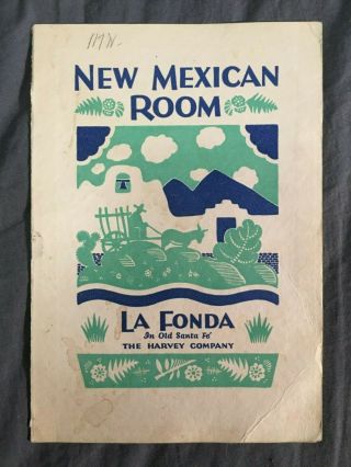 1930s Mexican Room,  La Fonda,  In Old Santa Fe,  Fred Harvey Company 7/21