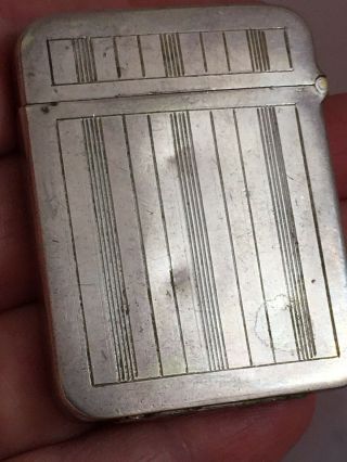 1910 - 20 Silver Plated French Pocket Lighter With Arts & Crafts Floral Design 8