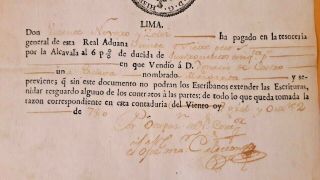 SPAIN Peru slavery document spanish royal custom slave import tax receipt 1780 3
