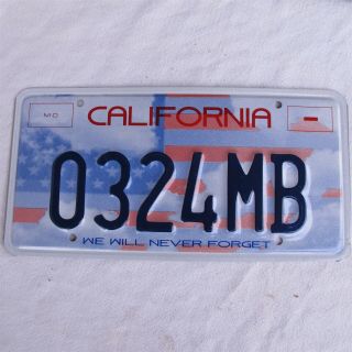Vtg California We Will Never Forget License Plate Aluminum