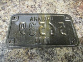 1977 INDIANA MOTORCYCLE LICENSE PLATE 56539 FAST / 2