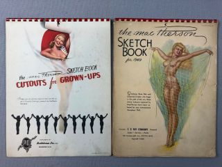1951 & 49 Macpherson Risque Sketchbook Pin - Up Girl Art Calendar Cutouts Grownups