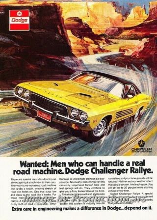 1973 Dodge Challenger - Advertisement Print Art Car Ad J766
