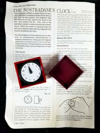 Rare Tenyo Nostradamus Clock T - 145 1991 Ex Cond No Packaging