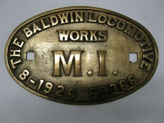 Pennsylvania Railroad Class M1 Brass Builders Plate From Prr Loco 6810