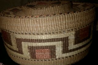 Northwest Coast Native American Tlingit rattle - top covered basket ex.  Skinner 2