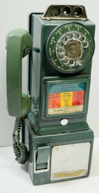 Lpa - 82 - 55 Green Payphone Gray Telephone Pay Station Western Electric