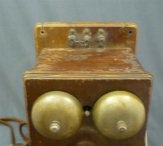 Antique c1923 Wooden Case Wall Crank Telephone Northern Electric 1000 ohms 2