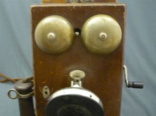 Antique c1923 Wooden Case Wall Crank Telephone Northern Electric 1000 ohms 3