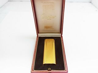 Cartier Paris Gas Lighter 20 Micron Oval Gold Plated (d