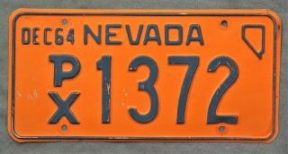 Nevada 1964.  License Plate.