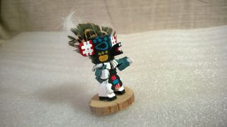 Navajo Made Miniature Cottonwood Dancer Removable Mask Kachina Doll Black Bear