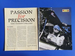 1946 Indian Chief Motorcycle - 6 Page Article