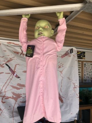 Rare Zombie Baby Bang Bang Hanging Doll Scary Bad Bad Baby Morbid Animated Evil