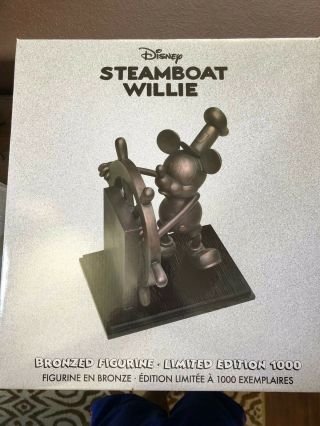 Disney Store Mickey Mouse Steamboat Willie Bronze Figure - Bronzed Figurine Le