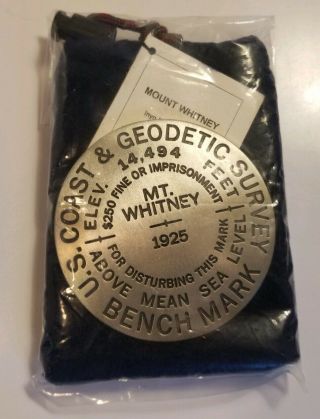 Mt.  Whitney U.  S.  Geological Survey Bench Mark Souvenir Geo - Situ Authentic