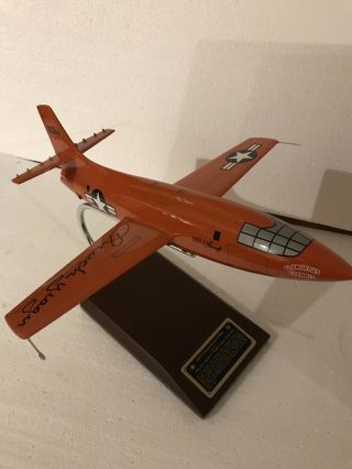 Chuck Yeager Flew The X15 Glamorous Glennis,  Mahogany Wood Autographed.
