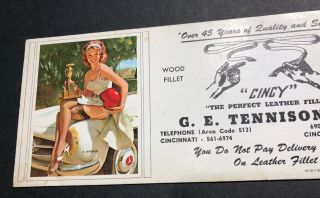 Elvgren Sexy Pin Up Girl Blotter 1950s Cincinnati Ohio Tennison