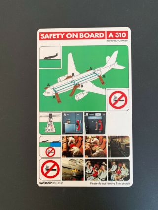 Safety Card Swissair A310 1291
