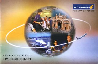 Jet Airways India 2002 - 2003 International Timetable