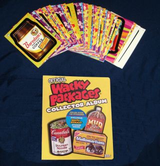 Wacky Packages Flashback 2008 Complete Set Of 72 In A Collectors Album,  Bonus