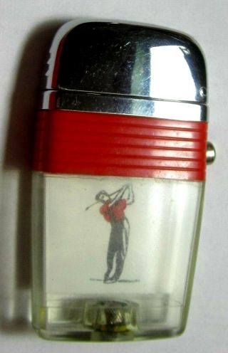 Vintage Vu Scripto Red Line Golf Lighter
