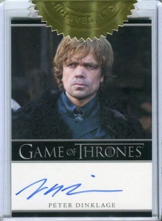 Game Of Thrones Season 1 Peter Dinklage As Tyrion Lannister Autograph Card