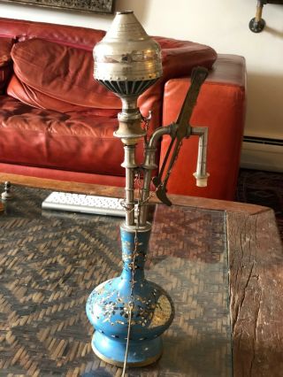 Ornate Bohemian Antique Hand Engraved Hookah Late 19th Century Hand Made