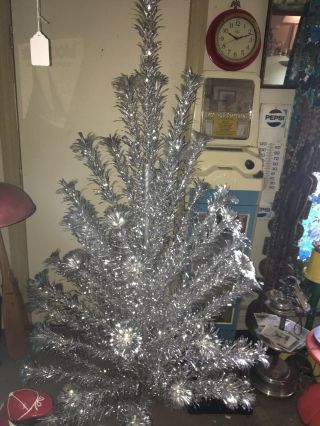 Silver Glow 6 1/2 Ft Aluminum Tree Christmas Complete Vintage