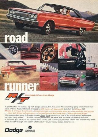 1967 Dodge Coronet R/t Rt Advertisement Print Art Car Ad J381