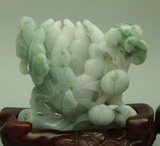 Certified Green A Jade jadeite Statue Sculpture Fu Lu Shou 福禄寿 q70921Q5H 3