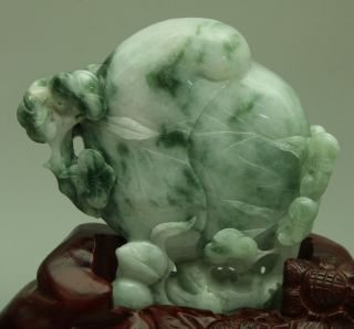 Certified Green A Jade jadeite Statue Sculpture Fu Lu Shou 福禄寿 q70921Q5H 4