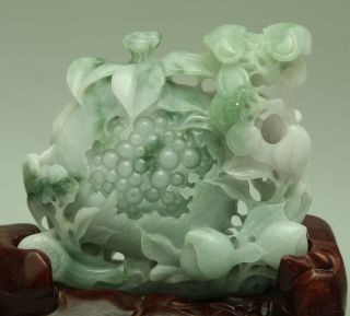 Certified Green A Jade jadeite Statue Sculpture Fu Lu Shou 福禄寿 q70921Q5H 5