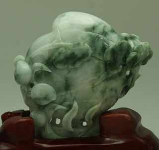 Certified Green A Jade jadeite Statue Sculpture Fu Lu Shou 福禄寿 q70921Q5H 7