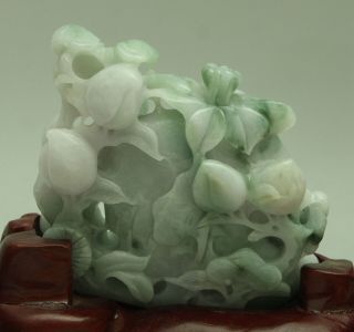 Certified Green A Jade jadeite Statue Sculpture Fu Lu Shou 福禄寿 q70921Q5H 8