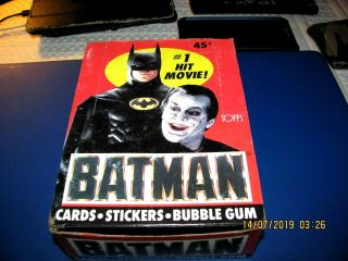 Vintage 1989 Topps Batman Movie Cards 36 Packs In Display Box