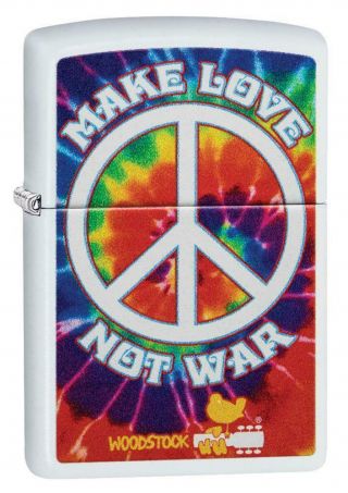 Zippo Windproof Lighter Celebrates Woodstock,  Make Love Not War 49013